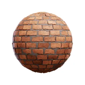 Rough red brick wall